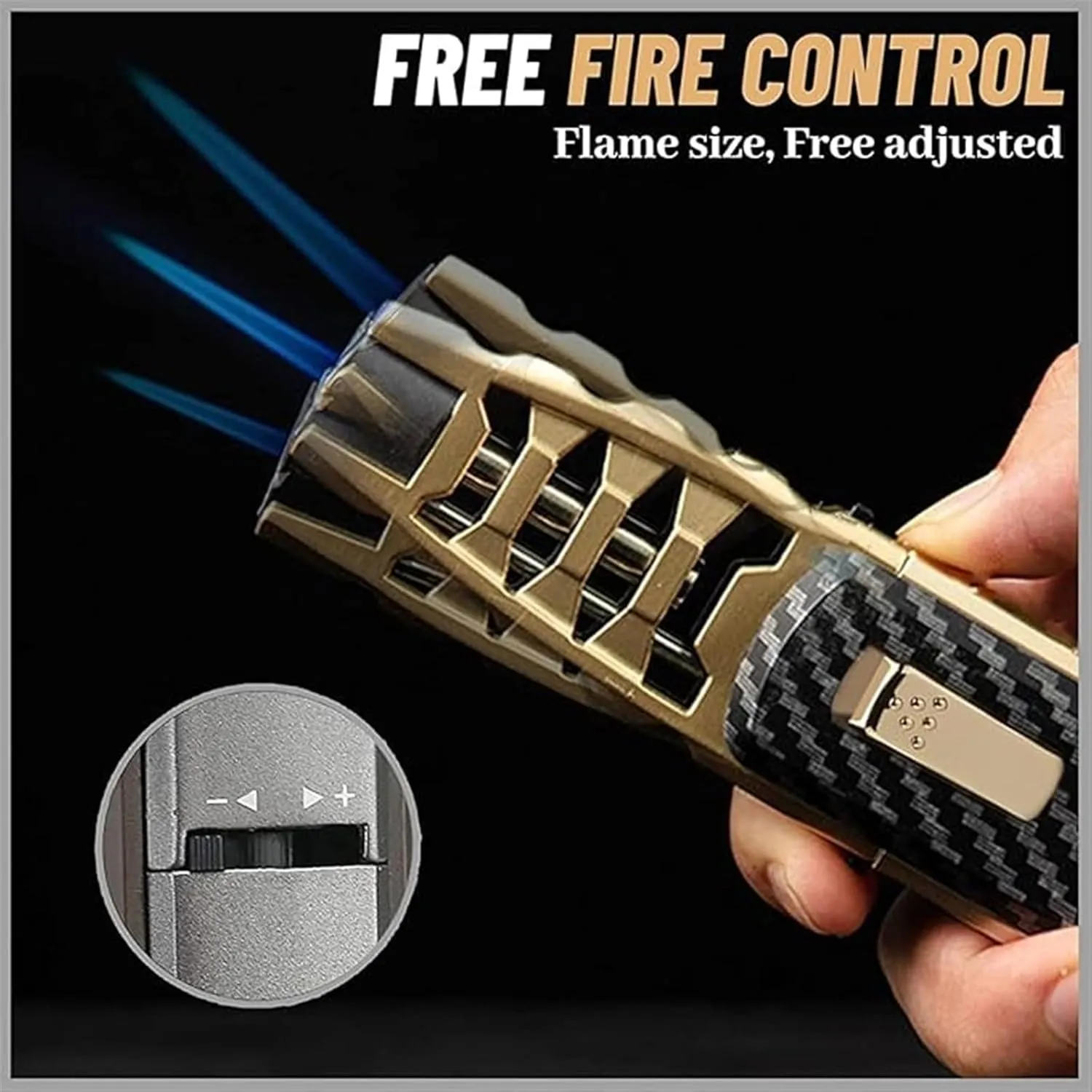 Fireblaze Electric Lighter, Fire Blaze Electric Lighter, Windproof Blue Flame Torch Lighter, Outdoor Multi-Purpose, Refillable Butane Gas Lighter(B)
