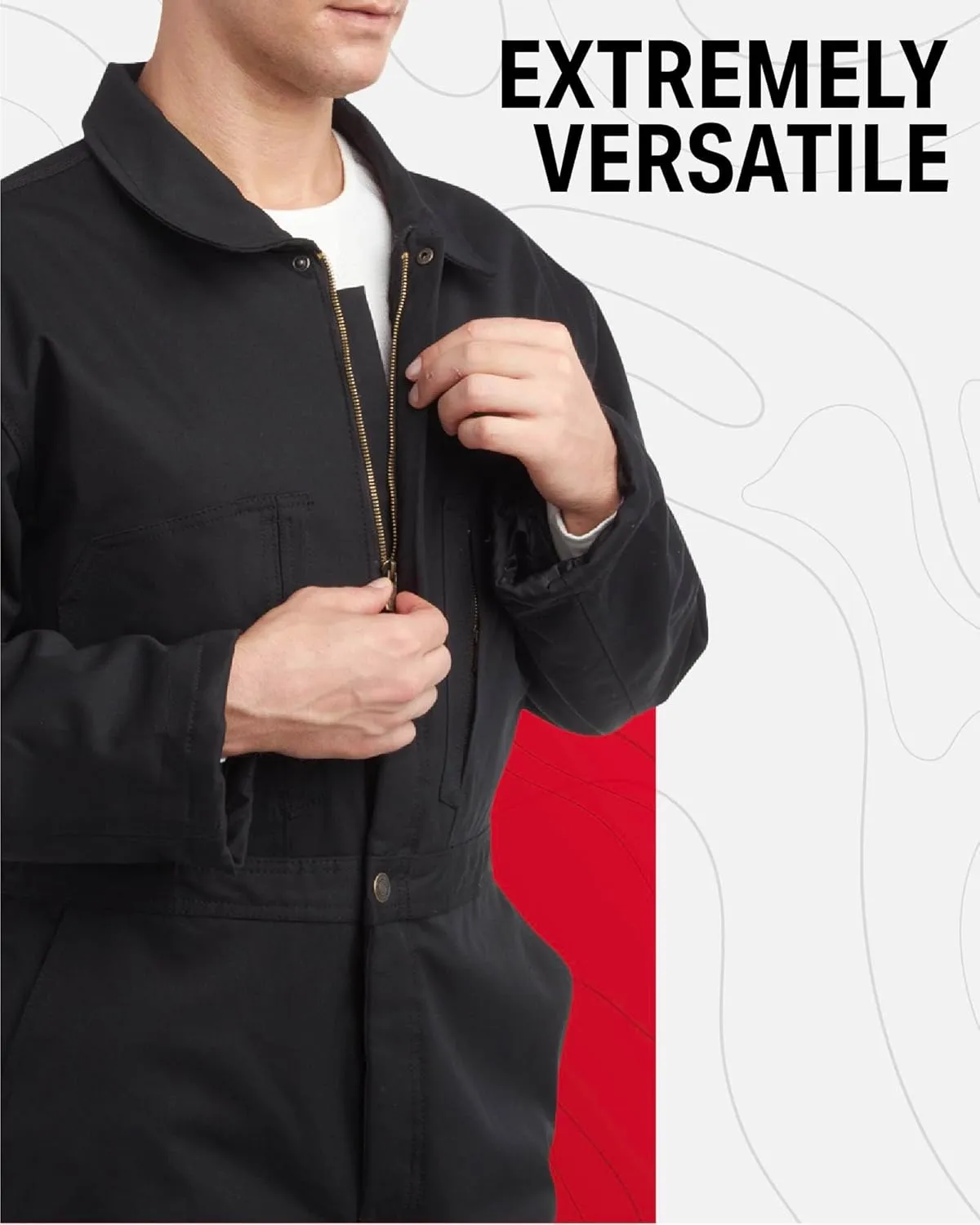 Firestone Men's Coveralls - Water Resistant Twill Long Sleeve Overall for Work Utility and Safety (Sizes: M-XXL, Runs Small)
