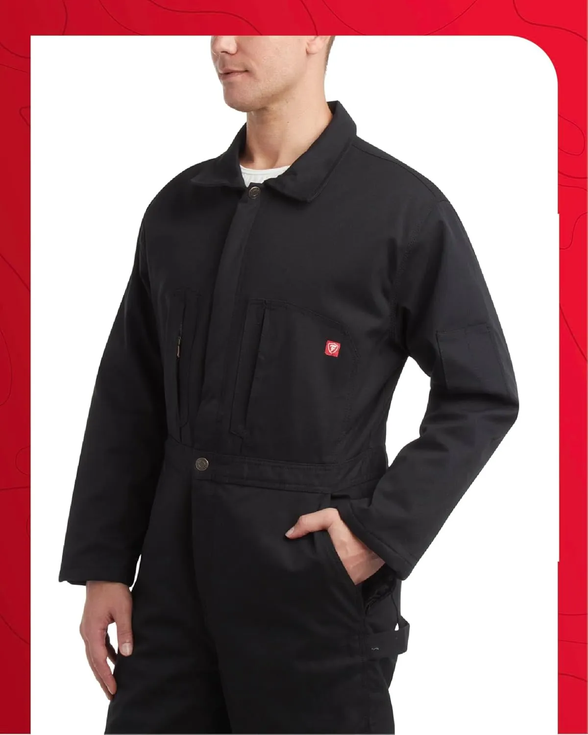 Firestone Men's Coveralls - Water Resistant Twill Long Sleeve Overall for Work Utility and Safety (Sizes: M-XXL, Runs Small)