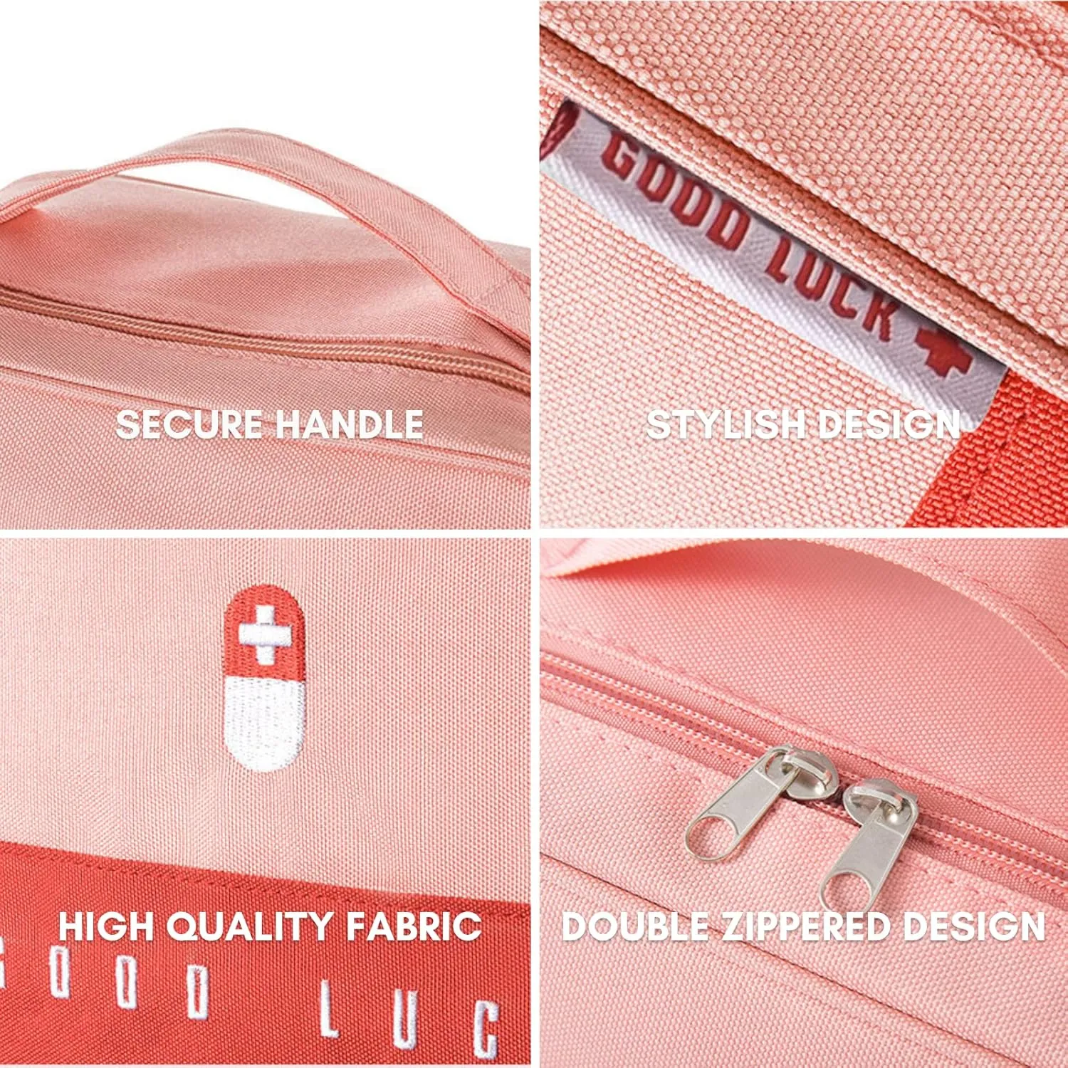 First Aid Bag Empty, Emergency Medic Trauma Bag, Medicine Bag for Traveling Home Hiking Camping Car Office (Large and Small, )