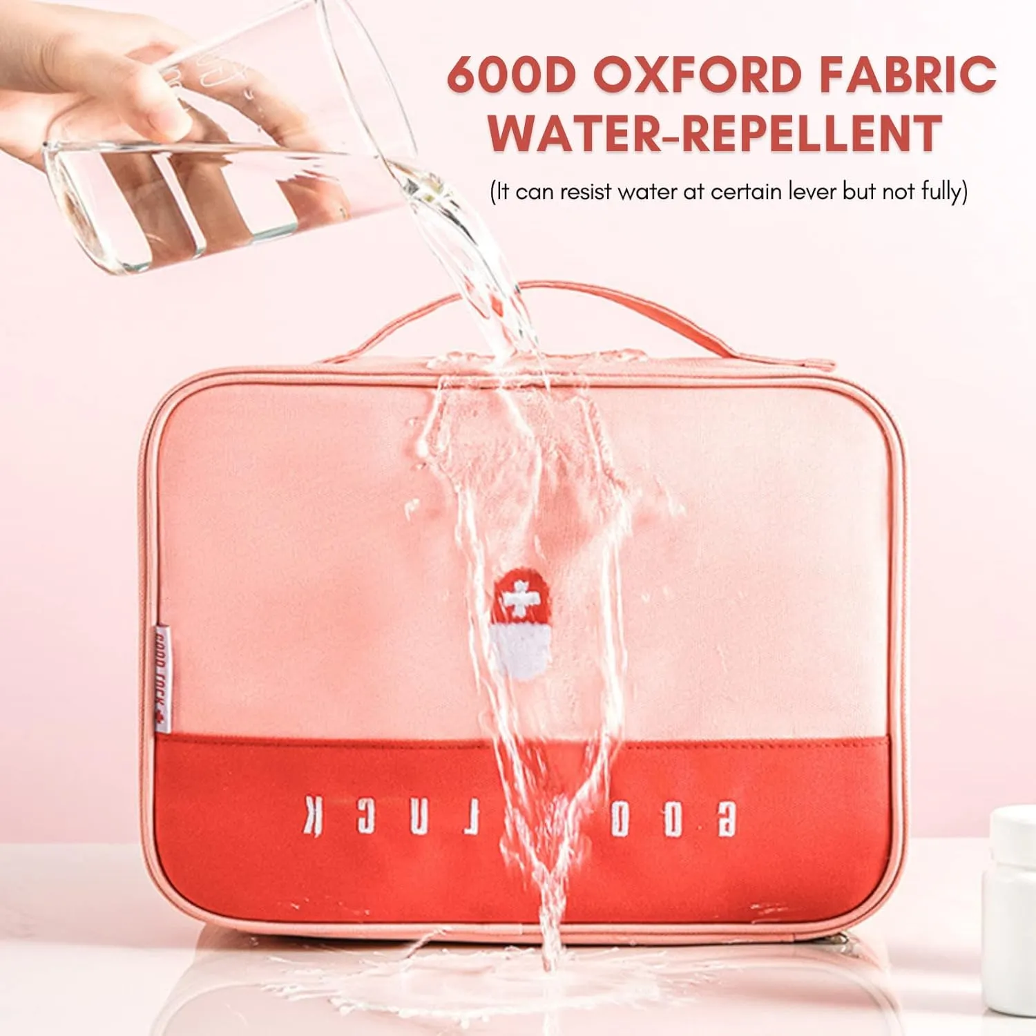 First Aid Bag Empty, Emergency Medic Trauma Bag, Medicine Bag for Traveling Home Hiking Camping Car Office (Large and Small, )