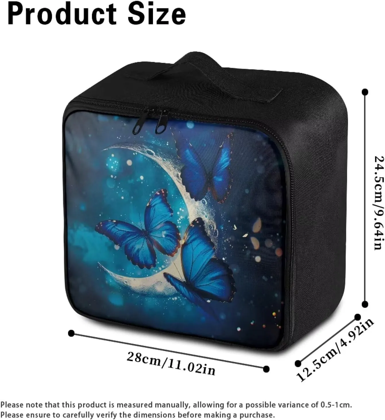 First Aid Bag Empty Medium Blue Butterfly Medical Bag Empty Travel Emergency Bag for School College Dorm Student Medical Pouch Portable Kids Medicine Storage Bag