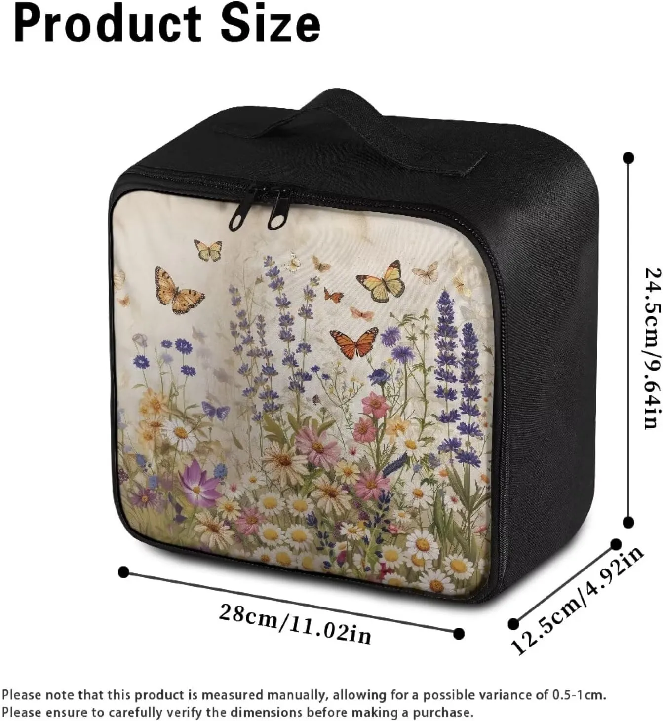 First Aid Bag Empty Organizer Travel Retro Floral Large Medical Bag First Aid Kit Accessory Pouches Organizer Portable Medic Bag Zippered Bag for Home Outdoor Travel