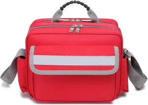 First Aid Bag Empty, Waterproof, Essential Survival Kit for Home, Office, Outdoor Adventures, Hiking, Camping(Red)