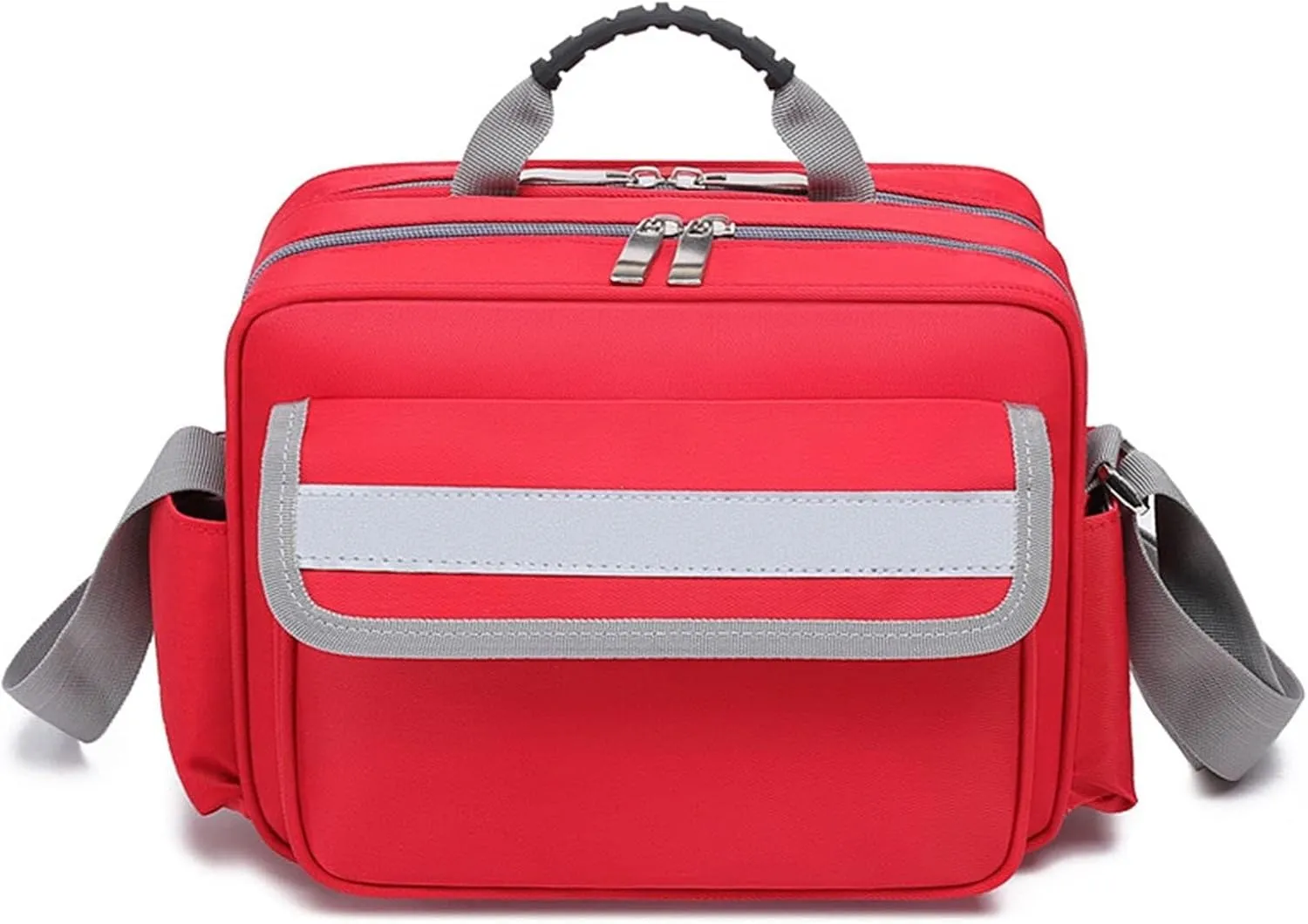 First Aid Bag Empty, Waterproof, Essential Survival Kit for Home, Office, Outdoor Adventures, Hiking, Camping(Red)