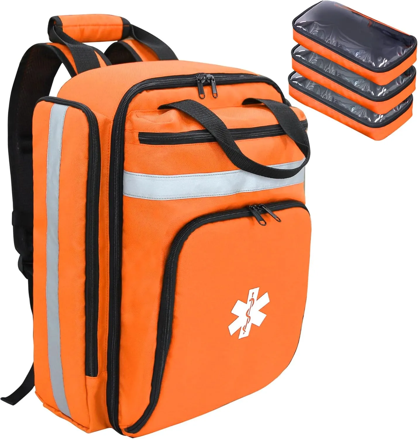 First Aid Bag Empty,EMS,EMT,Emergency Trauma Doctor Bag,First Aid Kit For Car,Home,Hiking,Camping and Travel (Orange)