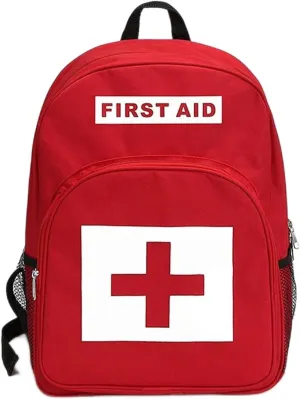 First Aid Bag, Red Backpack, Rescue Emergency Kit Emergency Treatment, Portable for Outdoor School Trips Camping Hiking Climbing Skiing