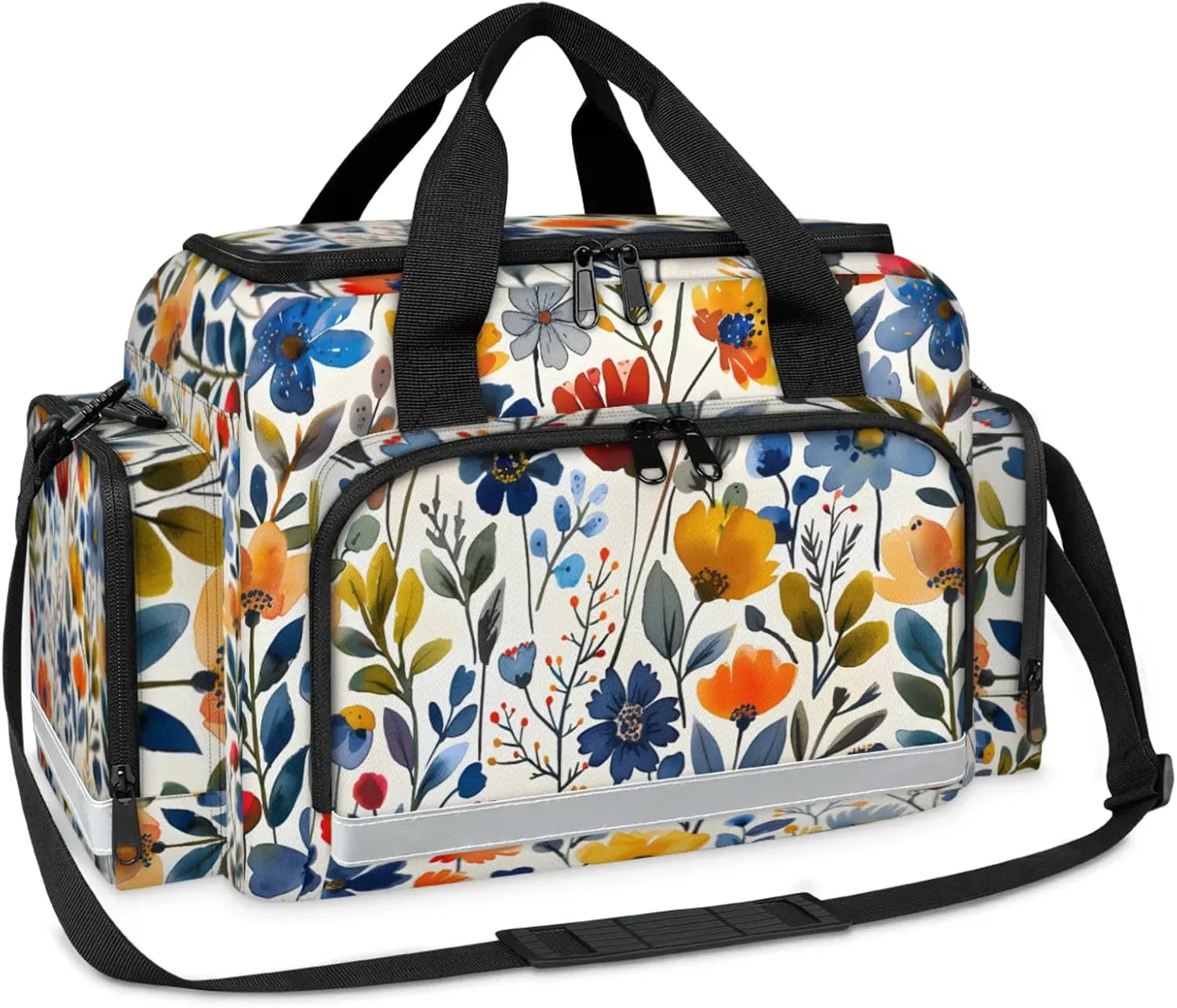First Aid Bags Empty, Beautiful Flowers Emergency Bag First Aid Kit Multiple Compartment Kit Carrier On Call Trauma Bag For Paramedics Emergency Medical Supplies Kit