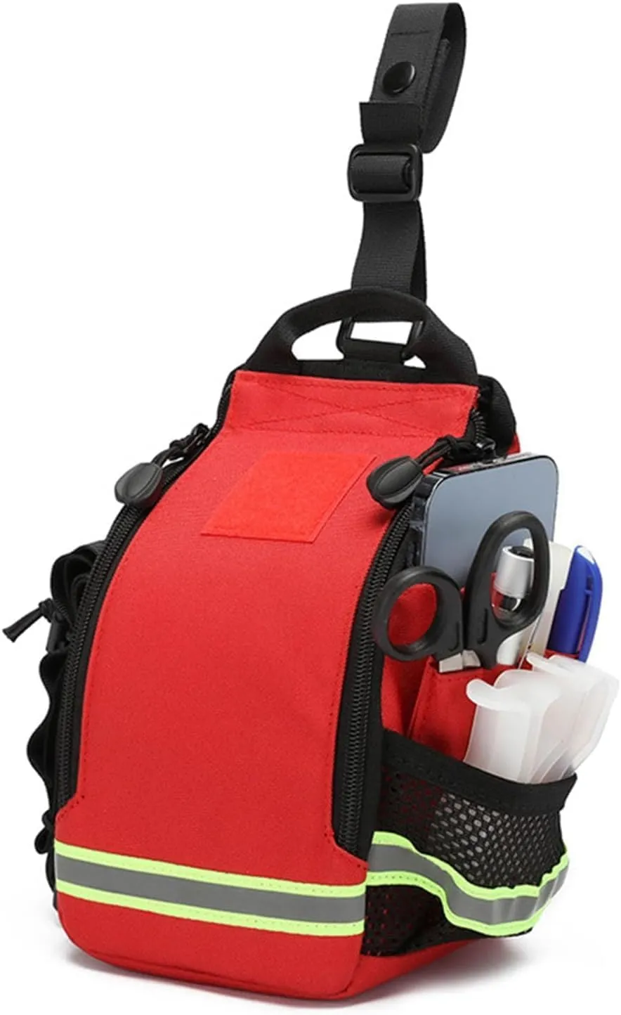 First Aid Bags Empty, First Aid Fanny Pack Bag, Lifeguard Hip Pack, Portable First Responder Trauma Bag with Reflective Strip for Cycling Hiking Camping Daycare(A01)