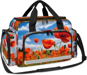 First Aid Bags Empty, Lovely Florals Emergency Bag First Aid Kit Multiple Compartment Kit Carrier On Call Trauma Bag For Paramedics Emergency Medical Supplies Kit