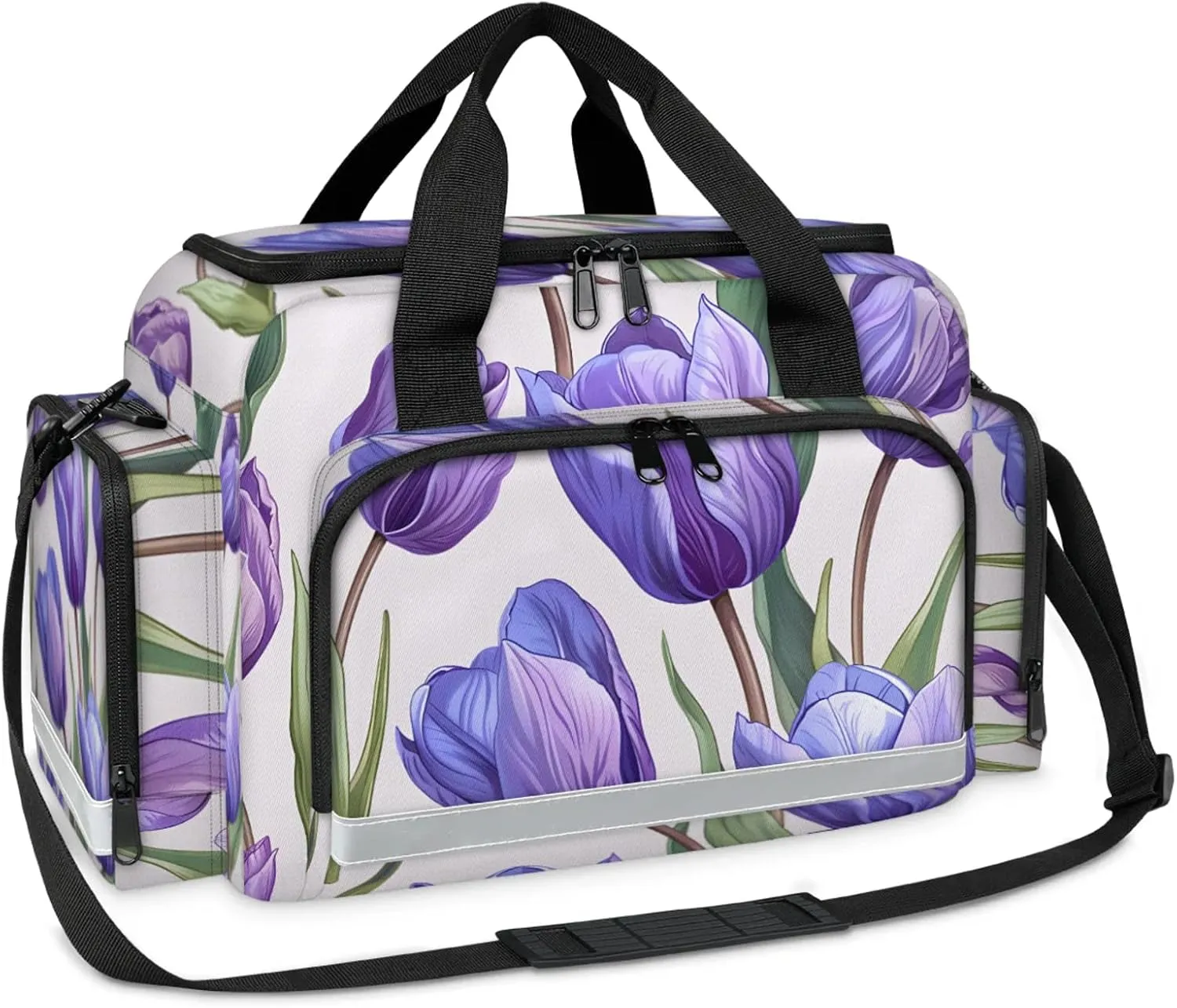 First Aid Bags Empty, Retro Flowers Emergency Bag First Aid Kit Multiple Compartment Kit Carrier On Call Trauma Bag For Paramedics Emergency Medical Supplies Kit