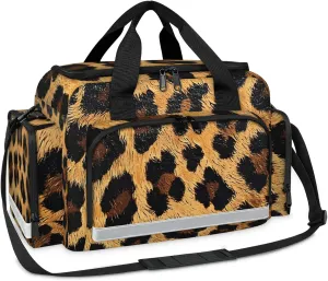 First Aid Bags Empty, Soft Leopard Print Emergency Bag First Aid Kit Multiple Compartment Kit Carrier On Call Trauma Bag For Paramedics Emergency Medical Supplies Kit