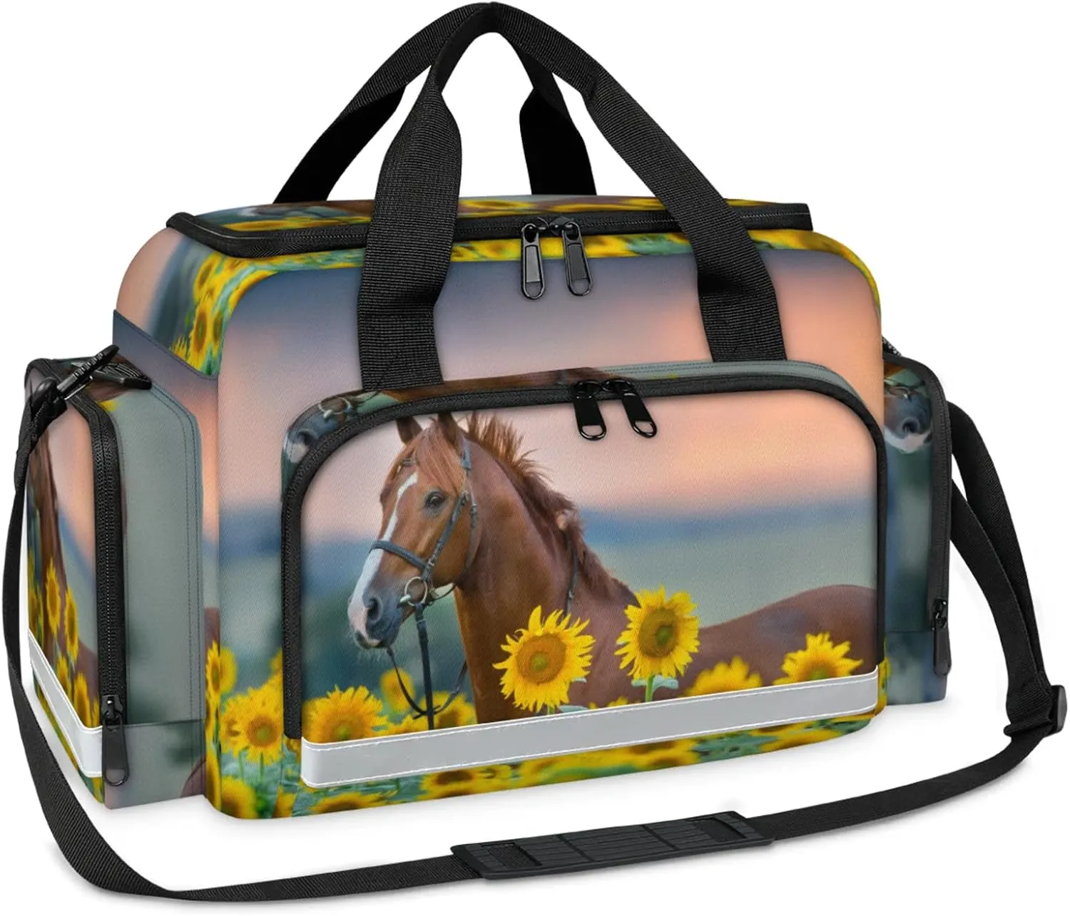 First Aid Bags Empty, Sunflowers Horse Emergency Bag First Aid Kit Multiple Compartment Kit Carrier On Call Trauma Bag For Paramedics Emergency Medical Supplies Kit