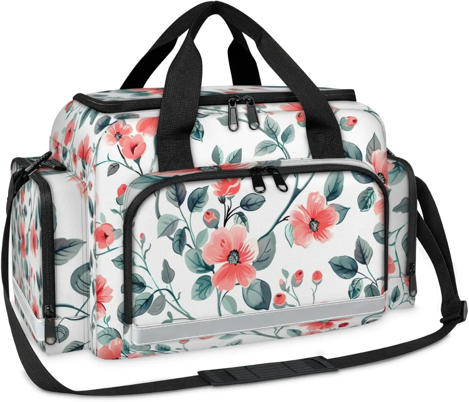 First Aid Bags Empty, Watercolor Flowers Emergency Bag First Aid Kit Multiple Compartment Kit Carrier On Call Trauma Bag For Paramedics Emergency Medical Supplies Kit