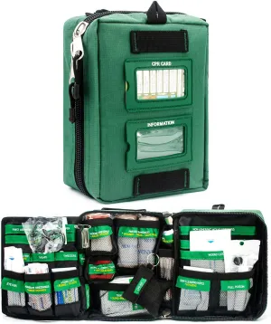First Aid Kit (165 PCS) Lightweight Handy Survival Medical Bag 3 Layers Compact Dressing Kits for Emergencies at Home Outdoors Camping Car Travel Hiking Adventure Sport(Bag with Medical Kits)