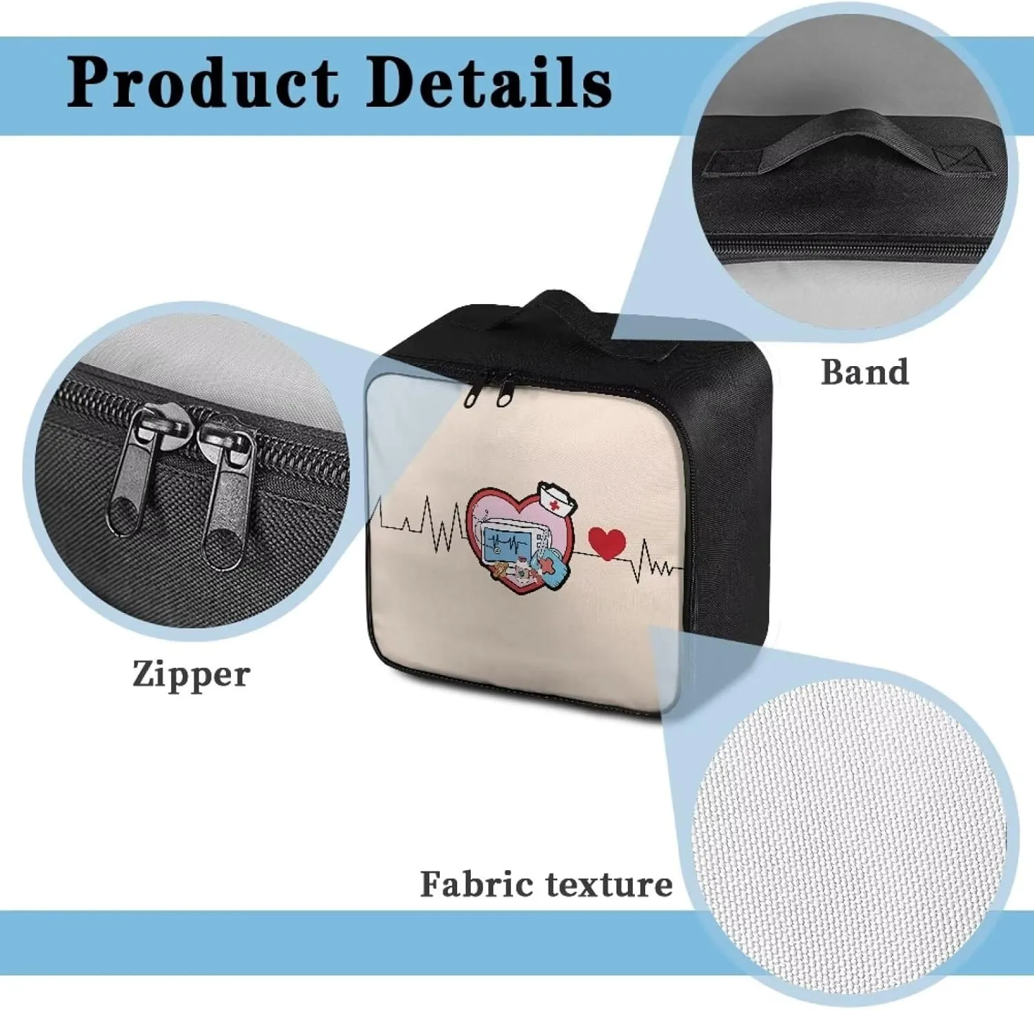 First Aid Kit Bag Organizer Empty Pink Heart Large Emergency Medical Bag Empty Travel Medicine Pouch Emergency Survival Pouch Bag for Camping Hiking Home Travel Office