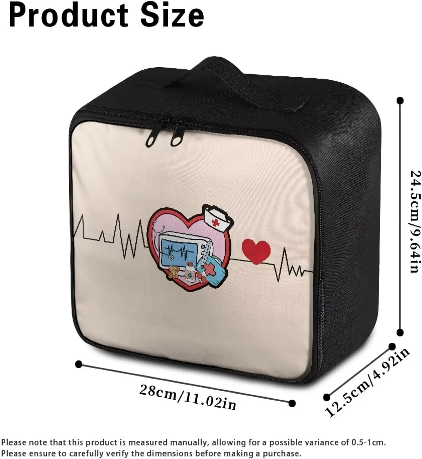 First Aid Kit Bag Organizer Empty Pink Heart Large Emergency Medical Bag Empty Travel Medicine Pouch Emergency Survival Pouch Bag for Camping Hiking Home Travel Office