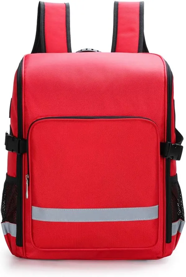 First Aid Kit Package Postpartum Visit Package, Community Care Backpack, Multifunctional Emergency Care Package for Home, Workplace, Travel, Camping, Hiking(Red)