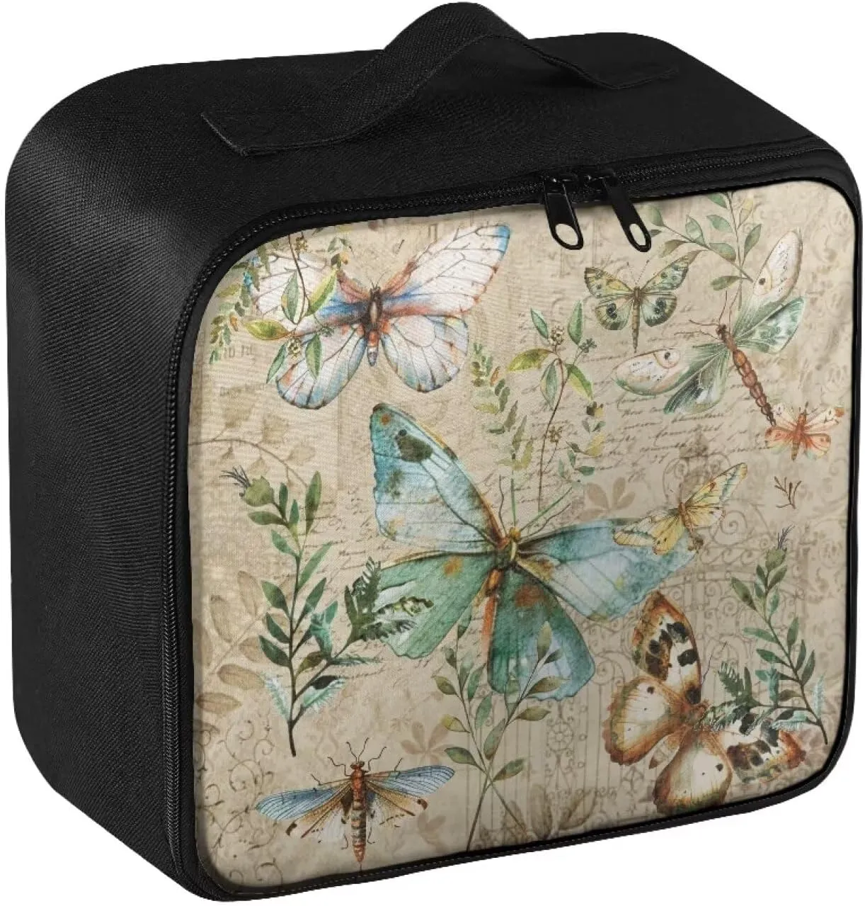 First Aid Kit Travel Bag Empty Retro Butterfly First Aid Zipper Pouch Empty Medical Bag Medical Supplies Organizer Bag Empty Travel Medicine Bag for Car Home Camping Hiking