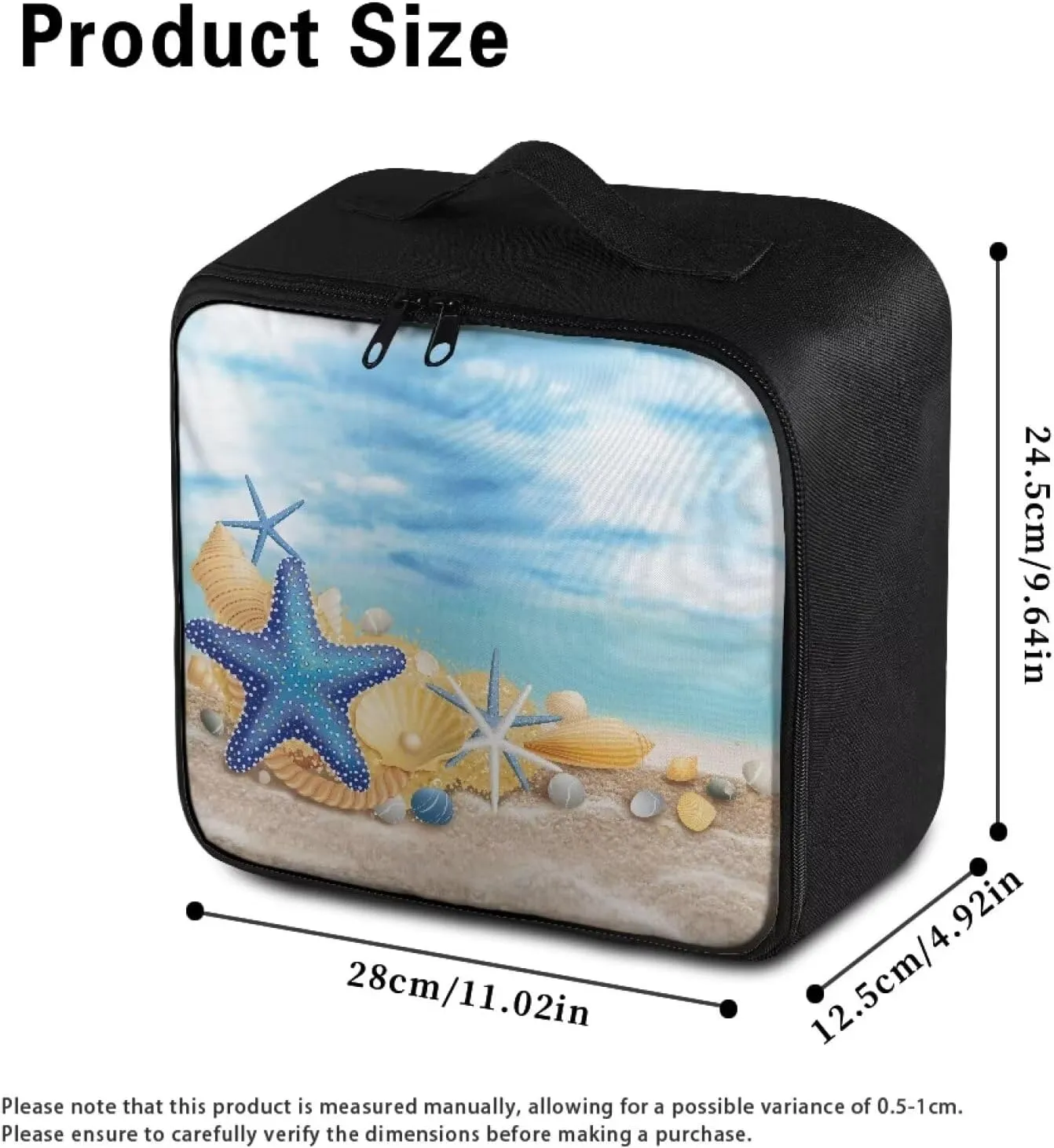 First Aid Pouches Empty Beach Startfish Cute First Aid Bag Empty Large Portable Empty Emergency Trauma Kit Organizer Bag for Hiking, Camping, Car, Travel, School, Home