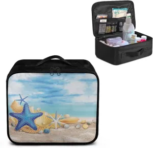 First Aid Pouches Empty Beach Startfish Cute First Aid Bag Empty Large Portable Empty Emergency Trauma Kit Organizer Bag for Hiking, Camping, Car, Travel, School, Home
