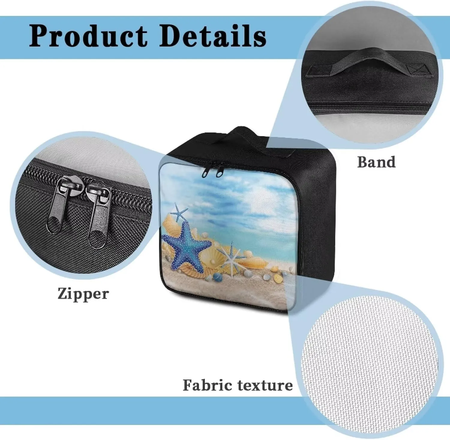 First Aid Pouches Empty Beach Startfish Cute First Aid Bag Empty Large Portable Empty Emergency Trauma Kit Organizer Bag for Hiking, Camping, Car, Travel, School, Home