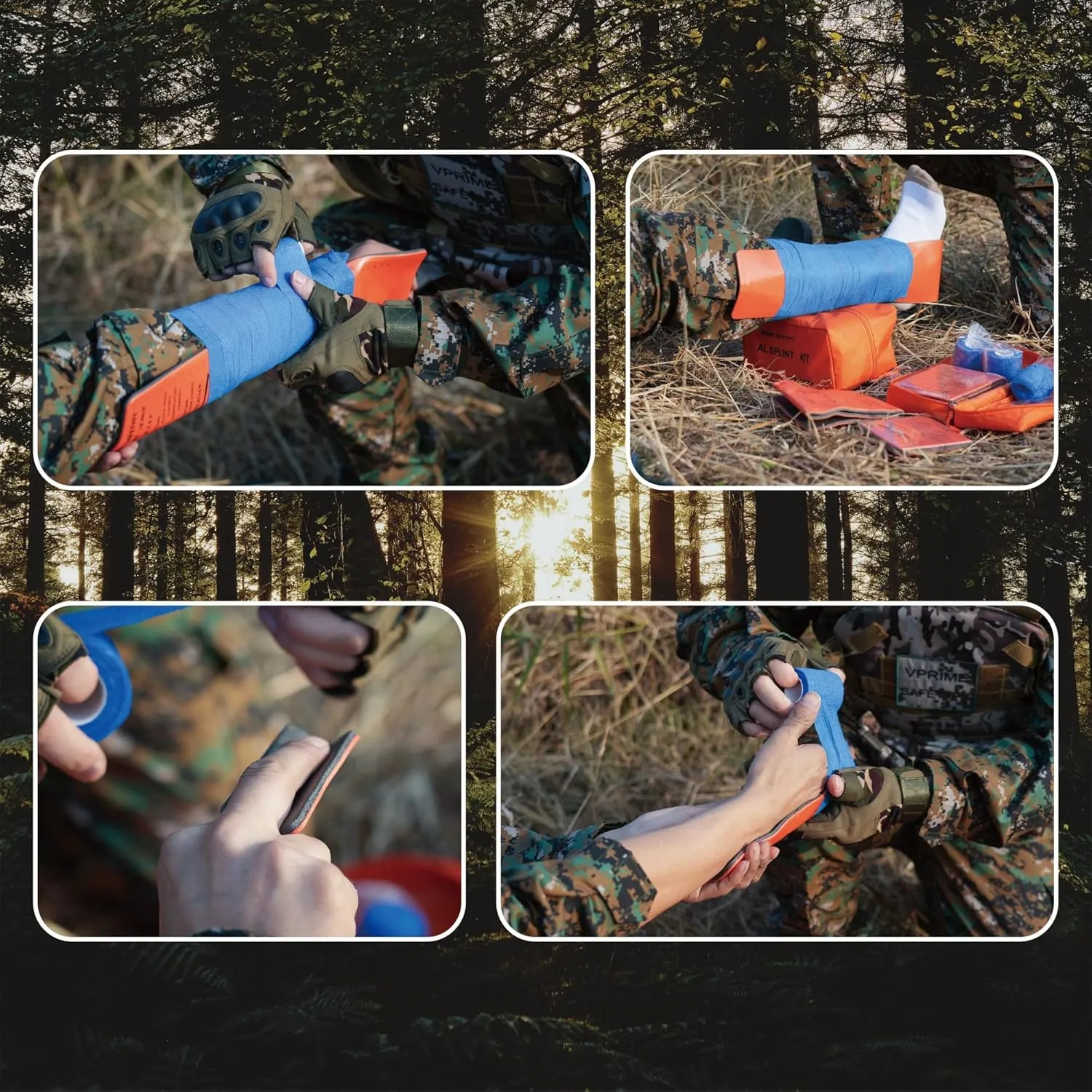 First Aid Splint 36" X 4.3" Orange -Waterproof First Aid Medical Tactical Field Splint For Bone Fracture Treatment (4, Splint Bundle)