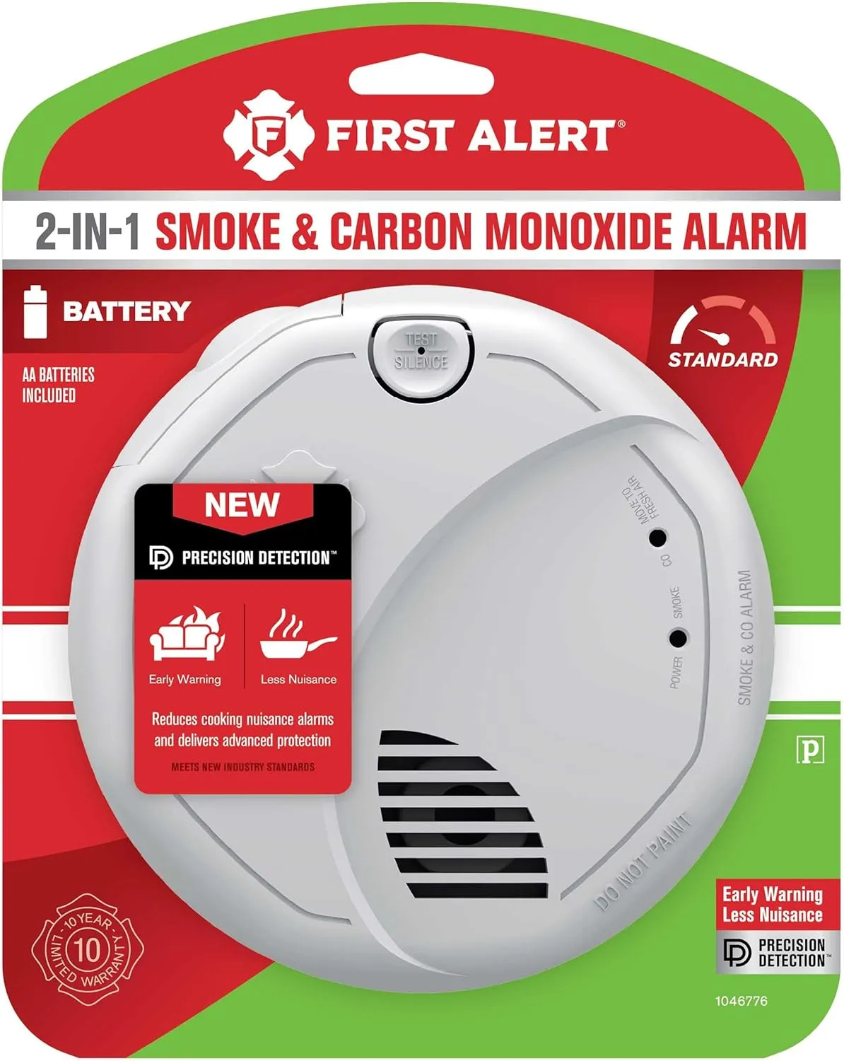 First Alert SMCO100 Battery-Operated Combination Smoke & Carbon Monoxide Alarm, 1-Pack
