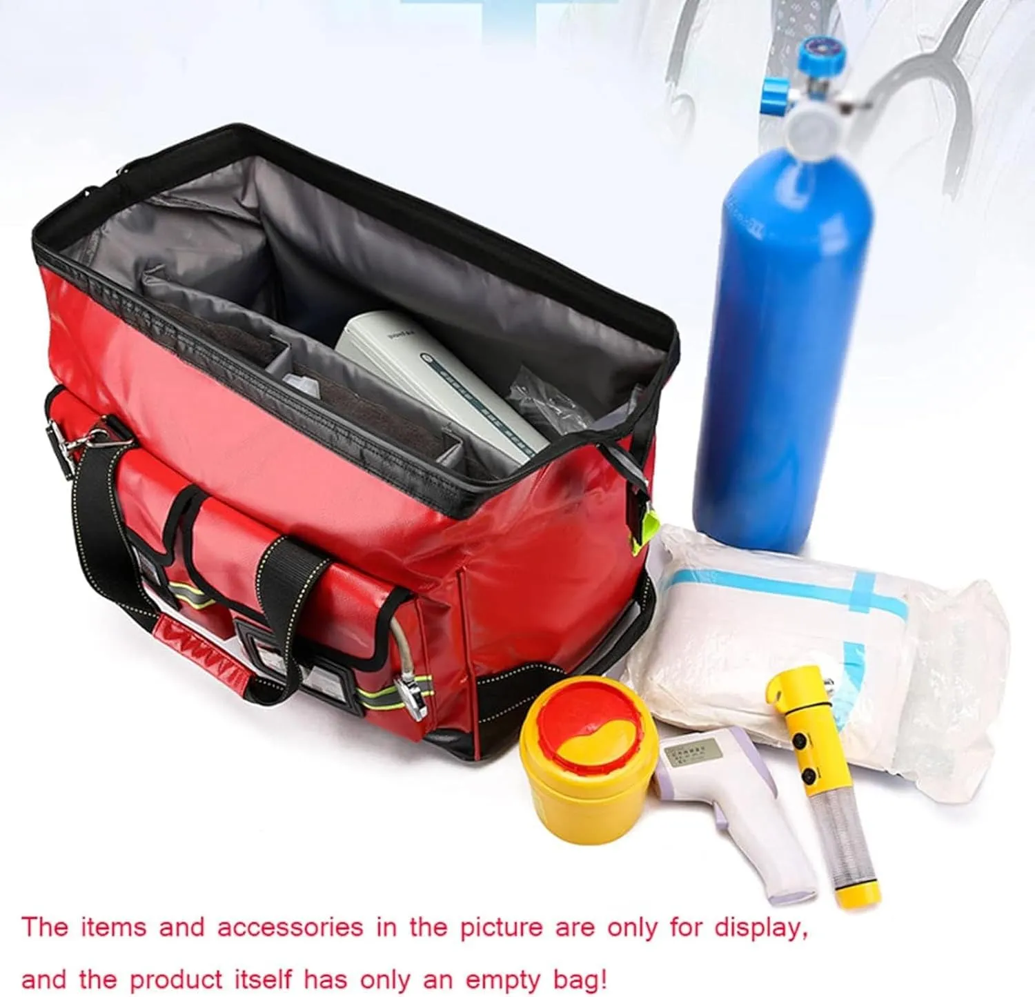 First Responder Emergency Response Bag Empty, First Responder Aid Bag with Multiple Pockets, Ideal for Trauma, Nurse,Home Health(Blue)