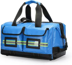 First Responder Emergency Response Bag Empty, First Responder Aid Bag with Multiple Pockets, Ideal for Trauma, Nurse,Home Health(Blue)