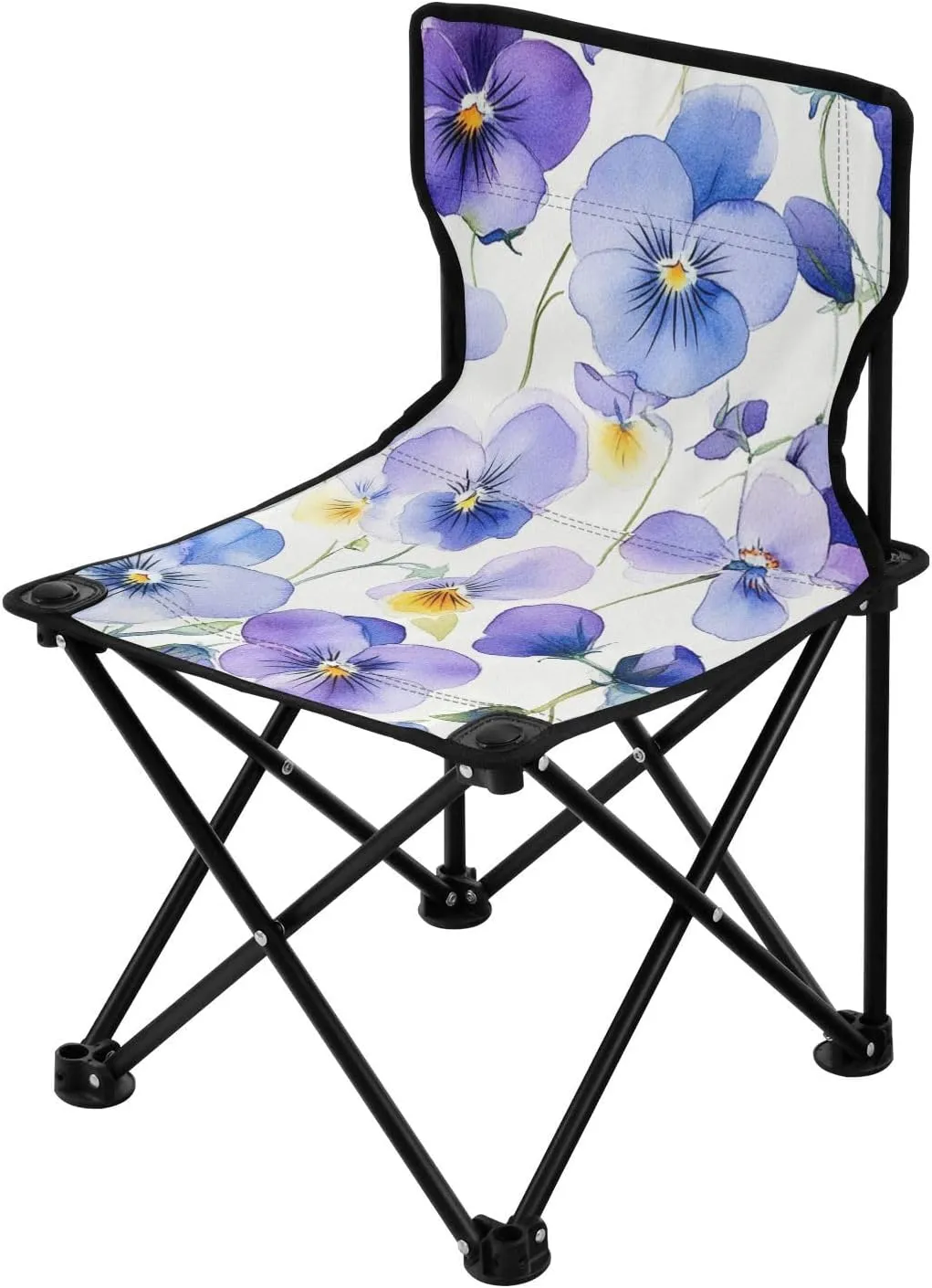 Fishing Ultralight Camp Chair Violet Purple Blooms Petal Backpack Chairs for Adults Carry Bag Included