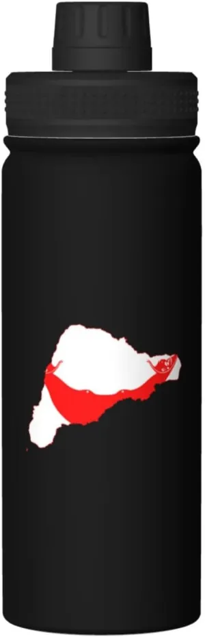 Flag Map of Easter Island Water Bottle 18OZ Stainless Steel Insulated Water Bottles With Spout Lid Sports Keep Cold and Hot Water Bottle For Biking Hiking