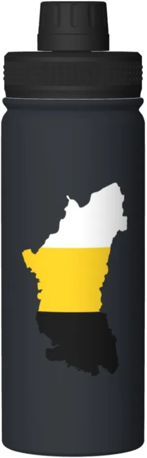 Flag Map of Perak Water Bottle 18OZ Stainless Steel Insulated Water Bottles With Spout Lid Sports Keep Cold and Hot Water Bottle For Biking Hiking