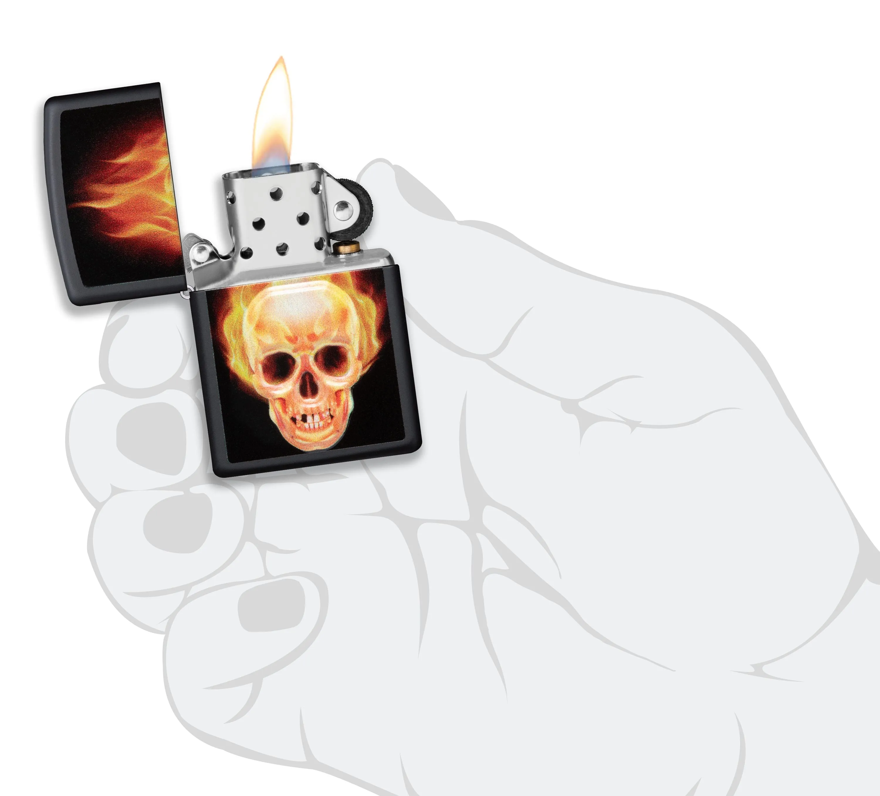Flaming Skull Design