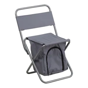Flash Furniture Folding Camping Chair with Insulated Storage in Gray