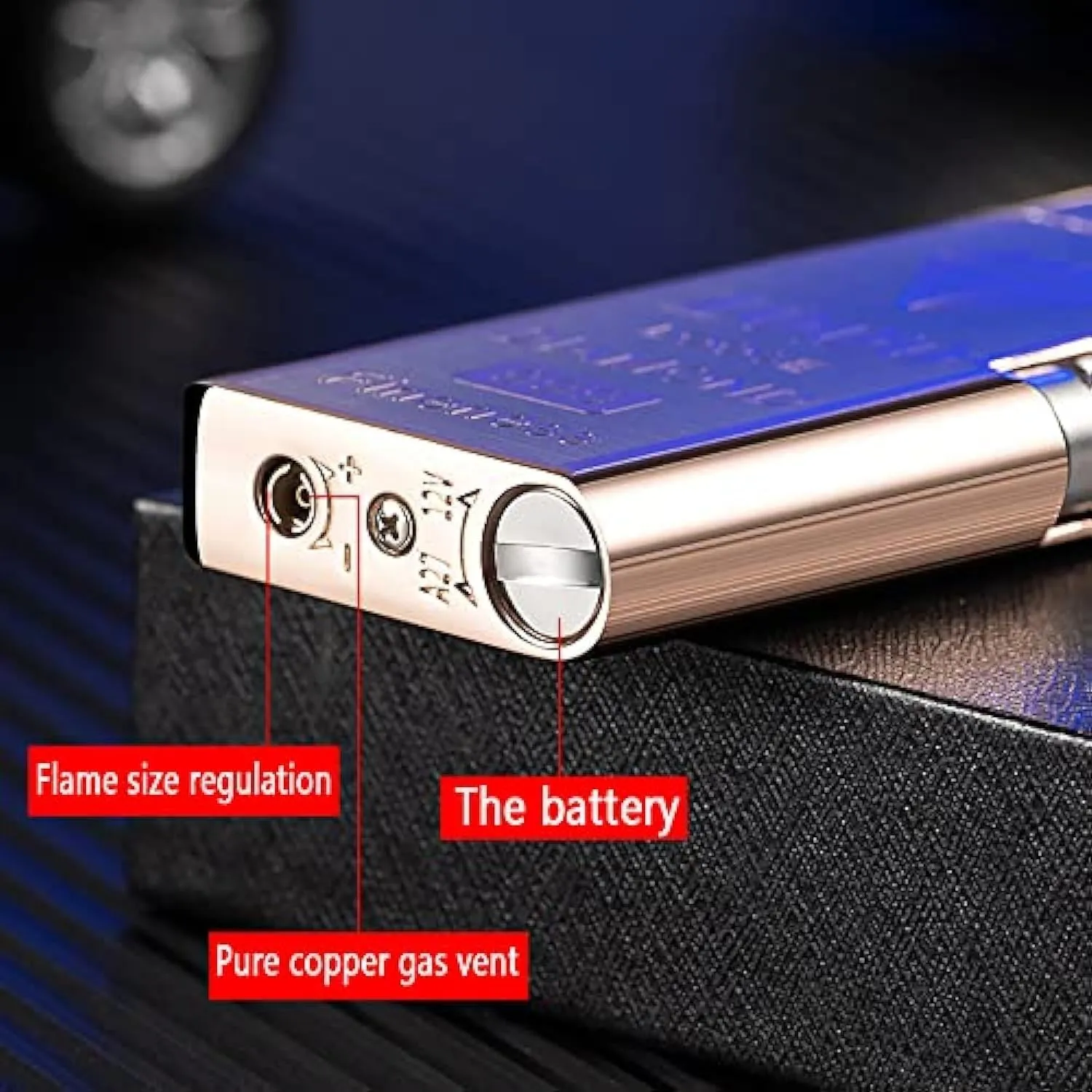 Flashlight Lighter, Butane Lighter, Windproof red Flame, Rechargeable Torch Lighter, Suitable for Candle Kitchen Barbecue Barbecue Camping Jewelry Welding Gifts (no Gas) (Color : A)