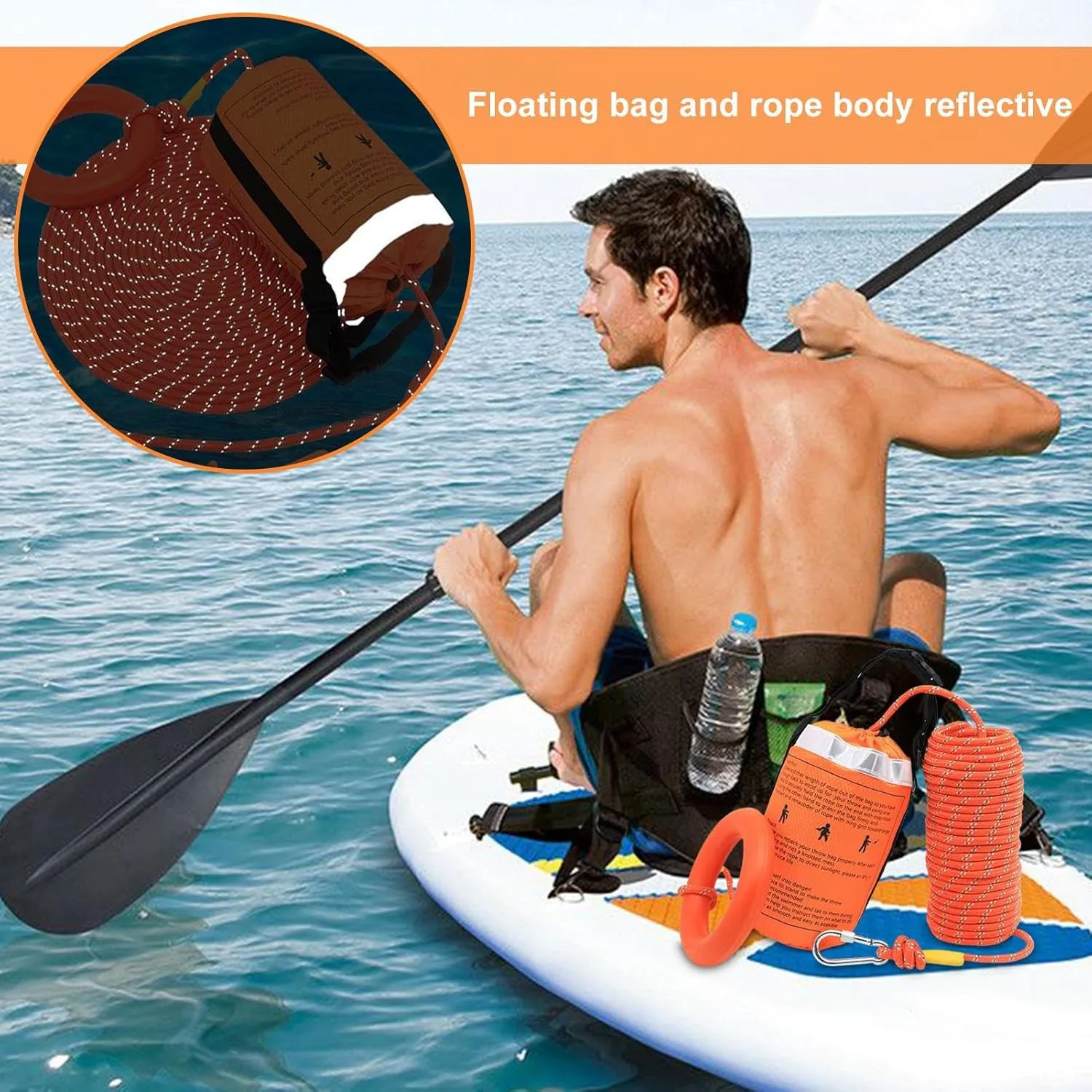 Floating Throw Bag - Water Rescue Throw Bag | Reflective Floating Water Rescue Throw Bag With Rope | emergencyy Throw linee | High-Visibility Safety Boat Save Gear For Rafting Fishing