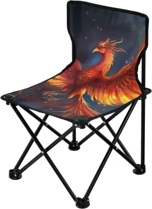 Flying Phoenix (2) Portable Outdoor Folding Chair Anti-Slip Padded Oxford Cloth Stool Camping Chair Small for Beach Hiking Fishing Gardening Quad Camp Chair