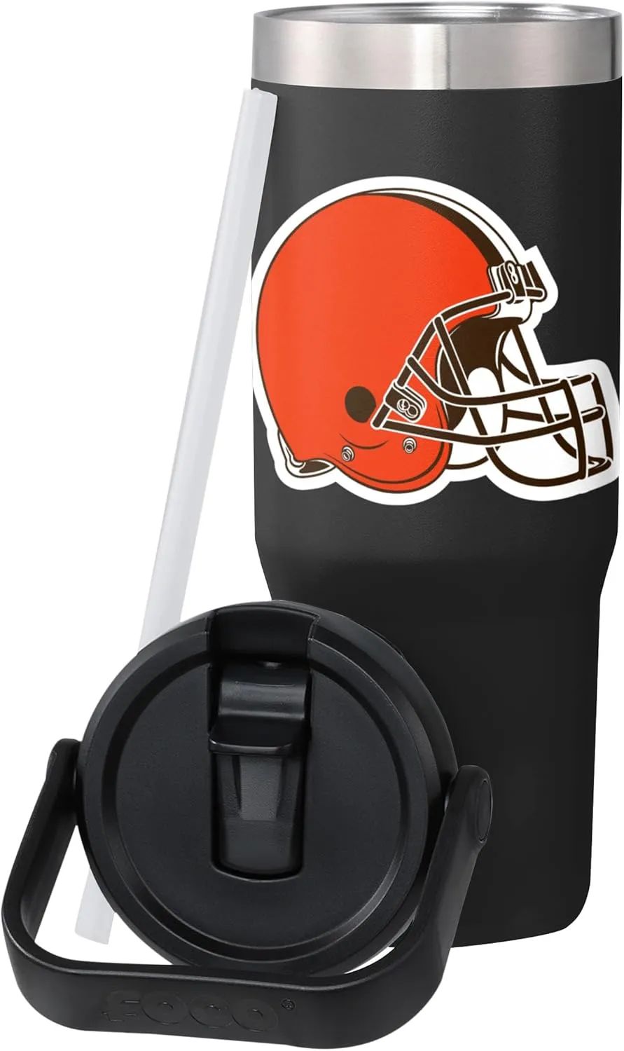 FOCO NFL Unisex-Adult NFL Team Logo Insulated Travel Mug 30oz Straw Tumbler