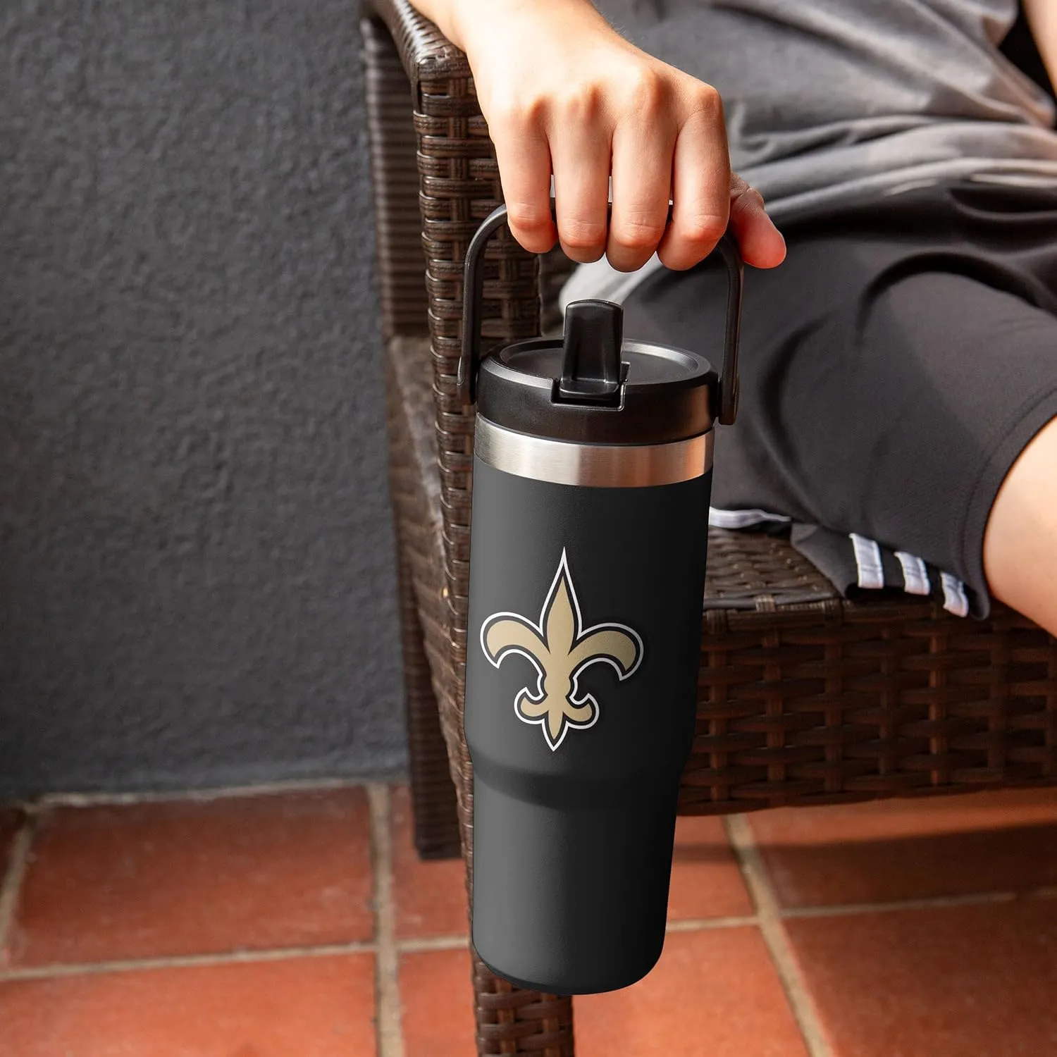 FOCO NFL Unisex-Adult NFL Team Logo Insulated Travel Mug 30oz Straw Tumbler