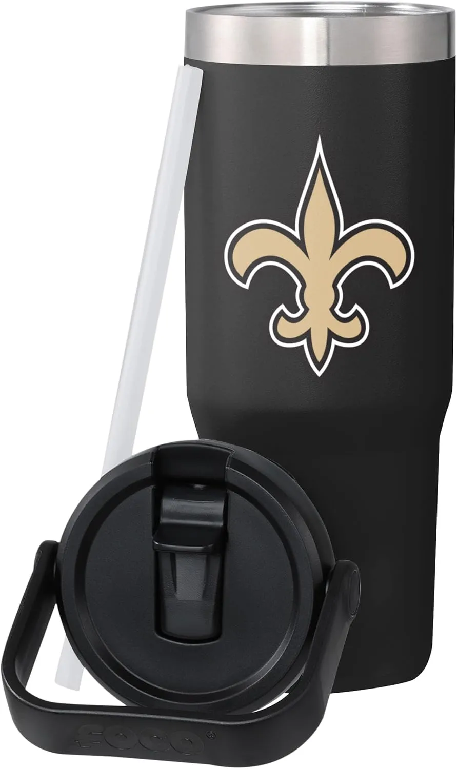 FOCO NFL Unisex-Adult NFL Team Logo Insulated Travel Mug 30oz Straw Tumbler