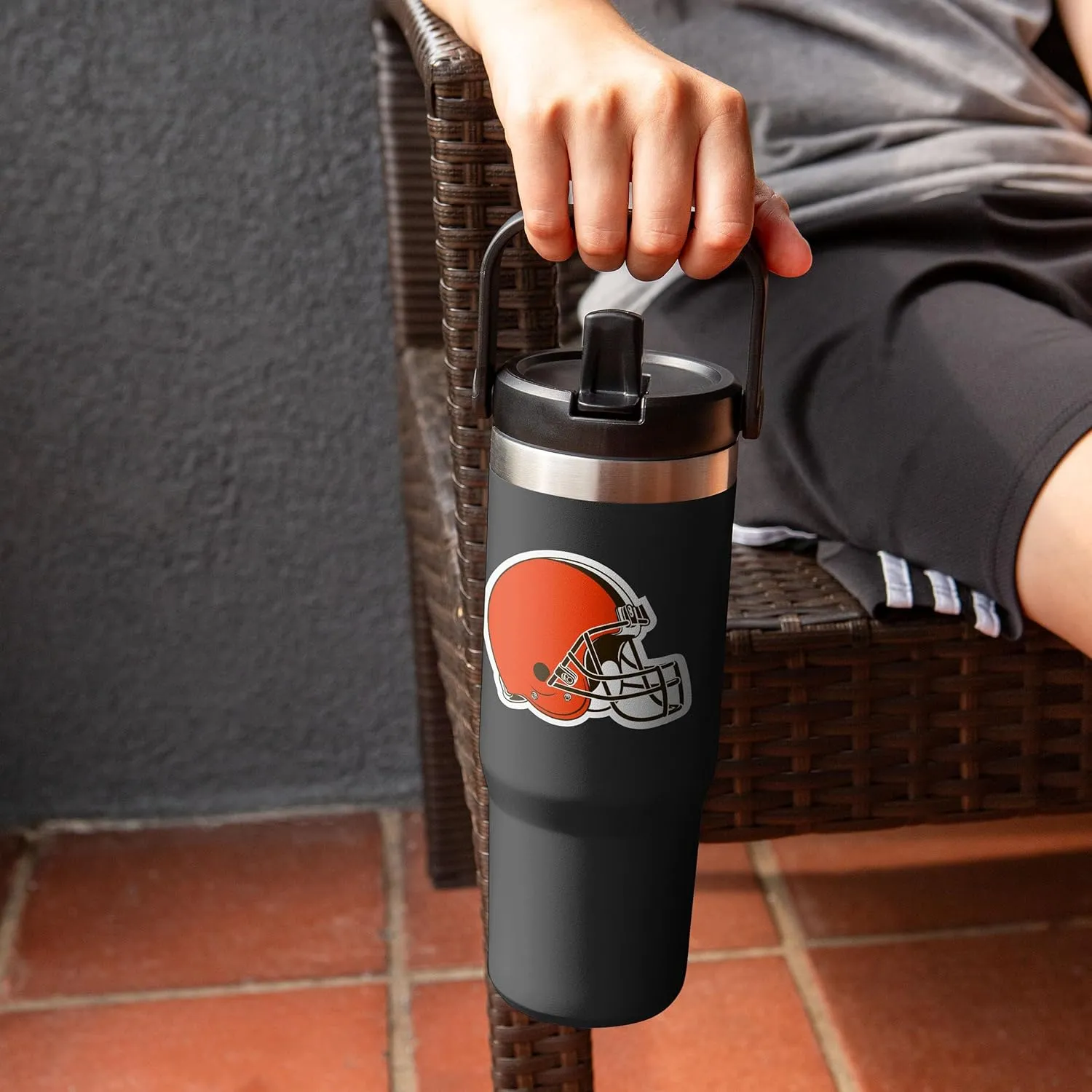 FOCO NFL Unisex-Adult NFL Team Logo Insulated Travel Mug 30oz Straw Tumbler