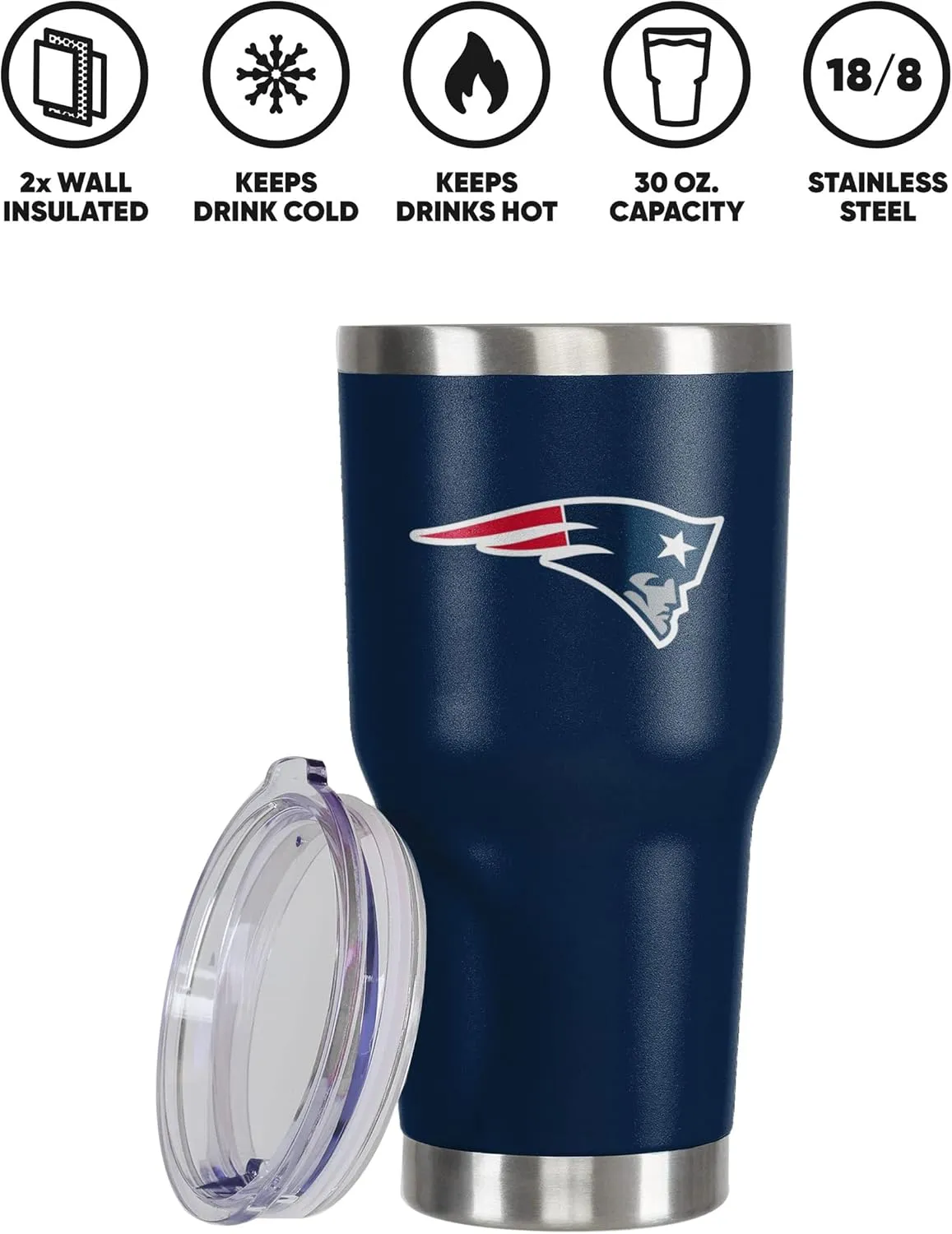 FOCO NFL unisex NFL Team Logo 30oz Insulated Stainless Steel Travel Mug Tumbler