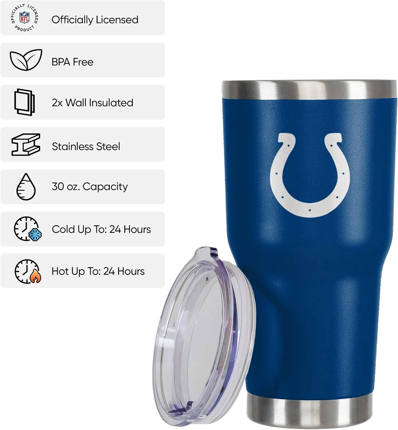 FOCO NFL unisex NFL Team Logo 30oz Insulated Stainless Steel Travel Mug Tumbler