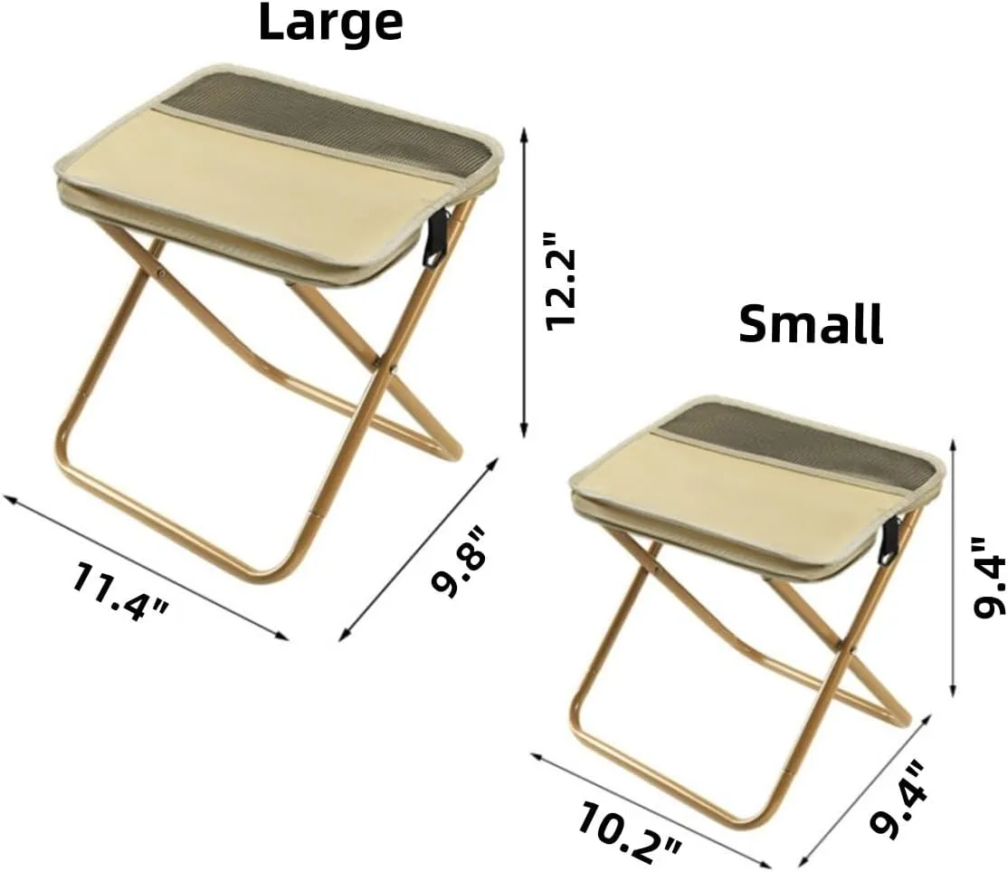 Foldable Backpack Stool,Portable Mini Camping Folding Seat,Lightweight Outdoor BBQ Seat with Adjustable Strap,Small Foldable Fishing Chair,for Camping, Fishing, Hiking, Outdoor (Black, Small)