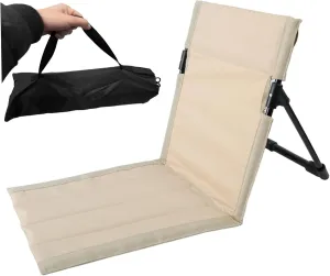 Foldable Beach Chair with Carry Bag, Portable Sunbathing Beach Lounge Chair with Back Rest, Folding for Holidays Garden Park Camping Beige, Folding