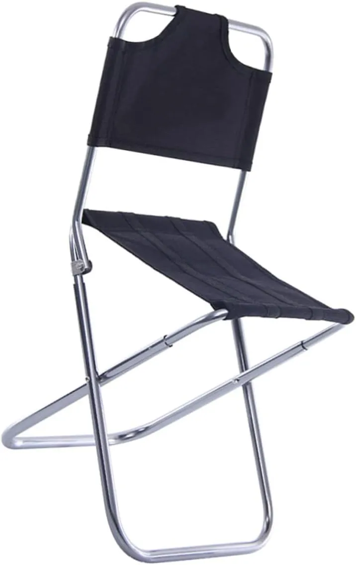 Foldable Camping Chair Portable Stool Back Aluminum Alloy for Outdoor Activities Garden Use