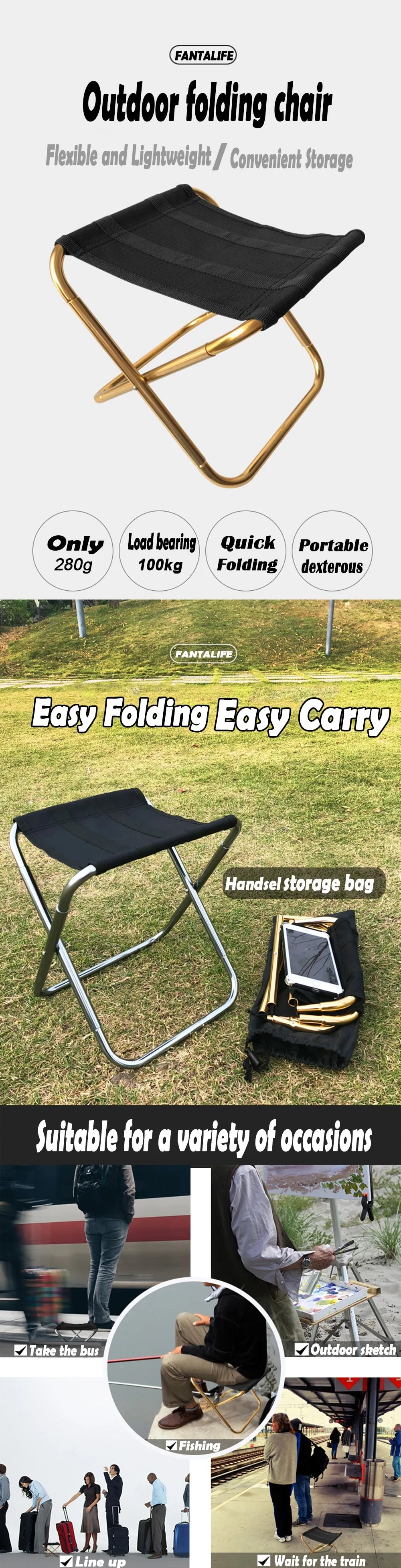 Foldable Outdoor Chair Portable Delivery guarantee Best choice