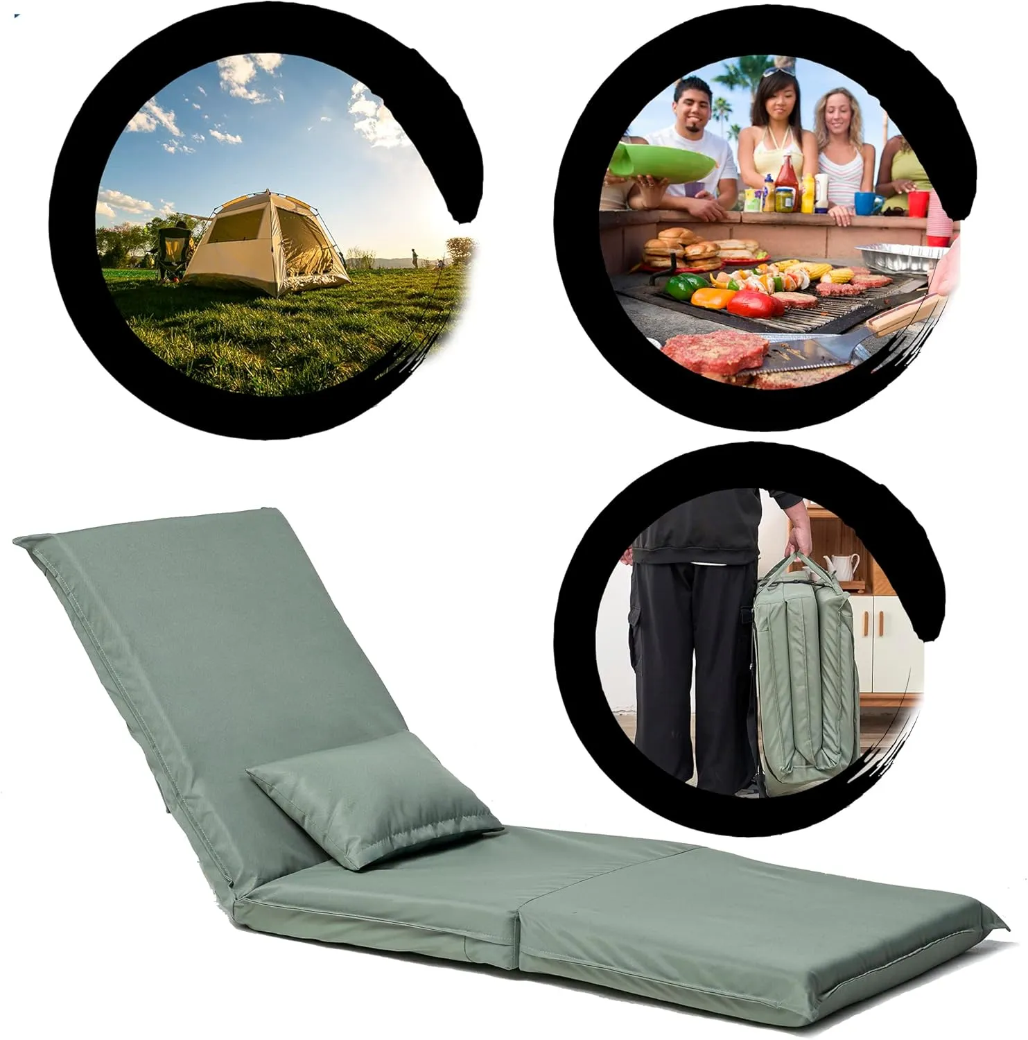 Foldable Portable Chair for Outdoor Travel, Picnic, BBQ,Camping Folding Adults with Carry Bag,Portable Chair for Outdoor Travel, Fourteen-Position Adjustable Recliner