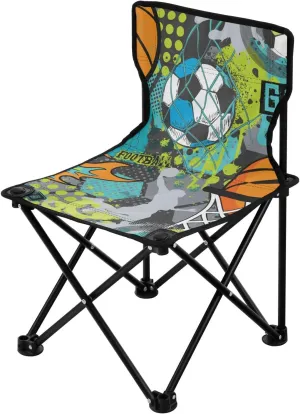 Foldable Sport Pattern Balls Camp Chairs for Adults Heavy Duty Ultralight Beach Chair Backpack Carry Bag Included Portable Chair for Waiting in Line for Hiking Concert